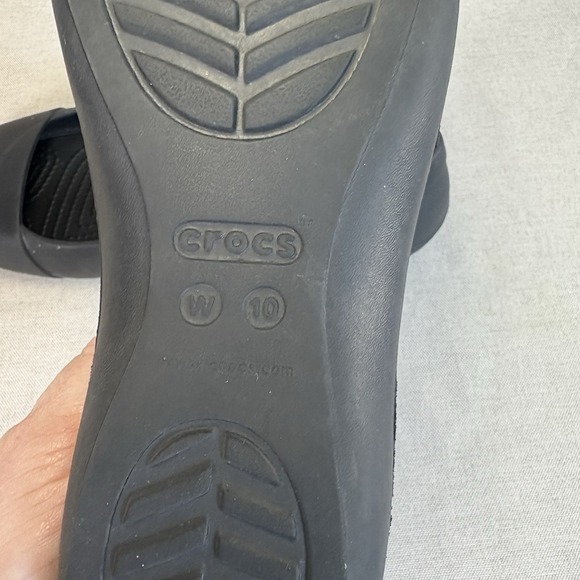 Crocs Shoes Womens 10 Iconic Black Sienna Slip On Flats‎ Ballet Comfort Water - Picture 6 of 7